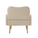 Accent Chairs Upholstered Arm Chairs Modern Leisure Reading Chair with Golden Feet