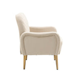 Accent Chairs Upholstered Arm Chairs Modern Leisure Reading Chair with Golden Feet