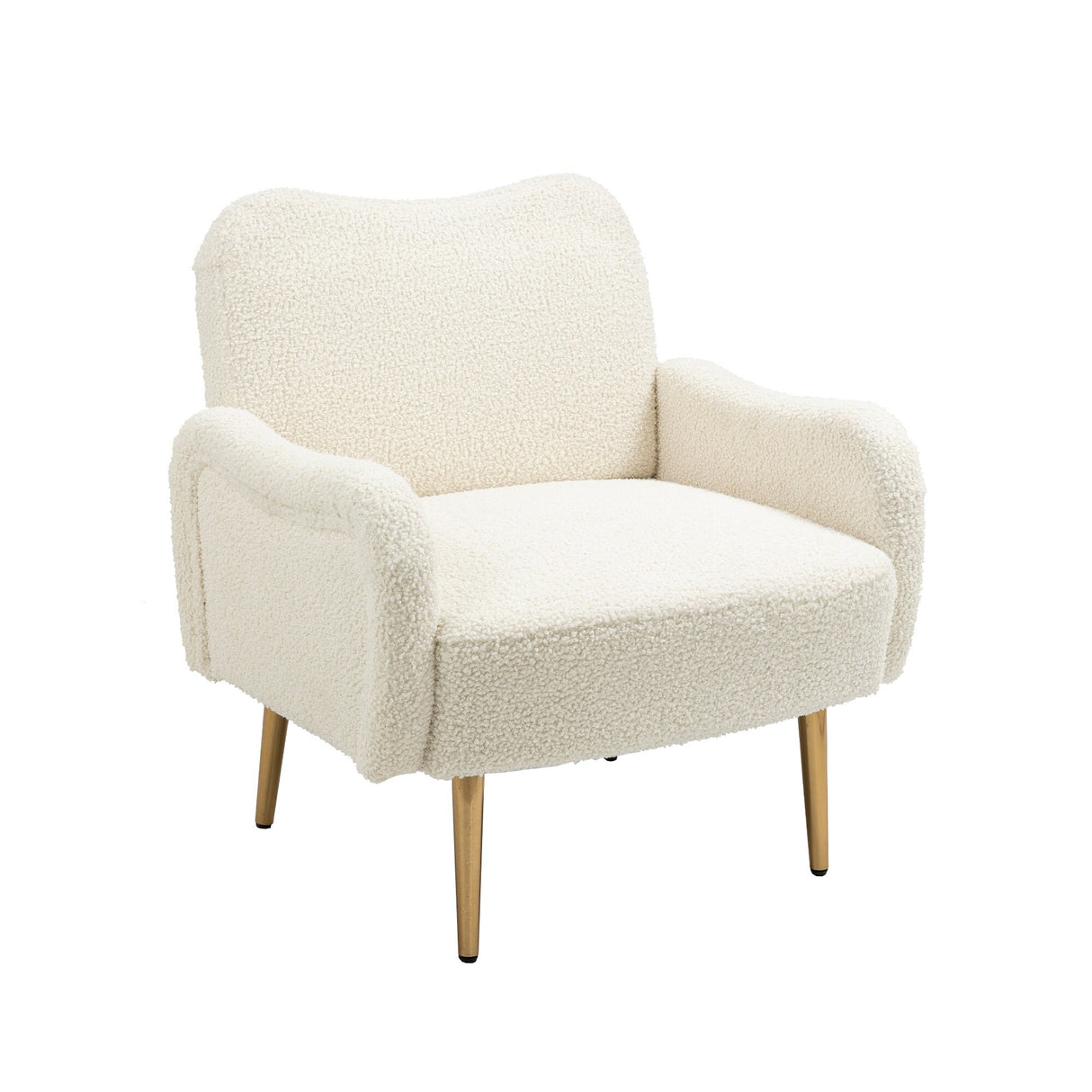 Accent Chairs Upholstered Arm Chairs Modern Leisure Reading Chair with Golden Feet