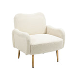 Accent Chairs Upholstered Arm Chairs Modern Leisure Reading Chair with Golden Feet