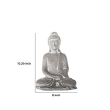 Accent Decor with Cement Meditating Buddha Figurine, Washed Gray