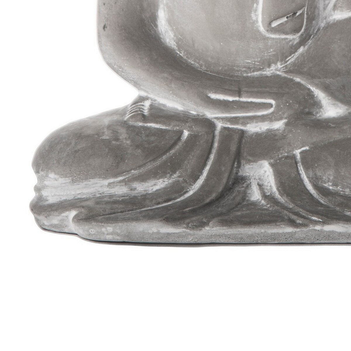 Accent Decor with Cement Meditating Buddha Figurine, Washed Gray