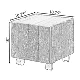 Accent Decorative Natural Wooden Square Stump Stool, with Wheels