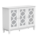 Accent Mirrored Doors Decorative Cabinet Buffet Sideboard Bookshelf