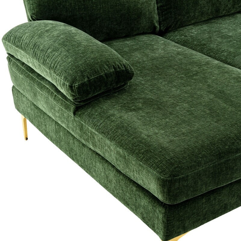 Accent Modular Sofa Living Room Sofa U-Shaped Sectional Sofa, Black