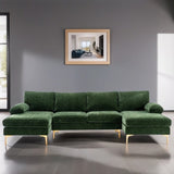 Accent Modular Sofa Living Room Sofa U-Shaped Sectional Sofa, Black