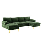 Accent Modular Sofa Living Room Sofa U-Shaped Sectional Sofa, Black