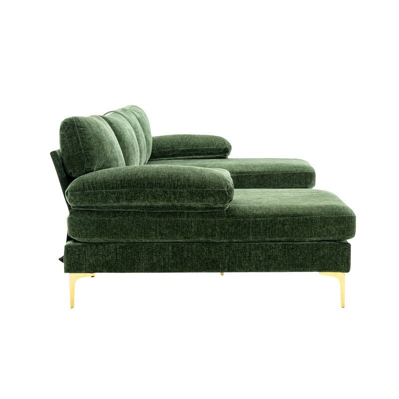 Accent Modular Sofa Living Room Sofa U-Shaped Sectional Sofa, Black