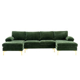 Accent Modular Sofa Living Room Sofa U-Shaped Sectional Sofa, Black
