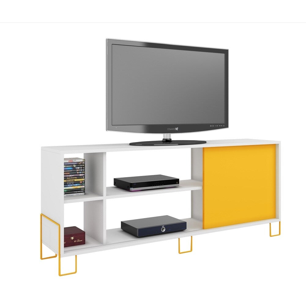 Manhattan Comfort Nacka 4-shelf TV Stand with Sliding Door