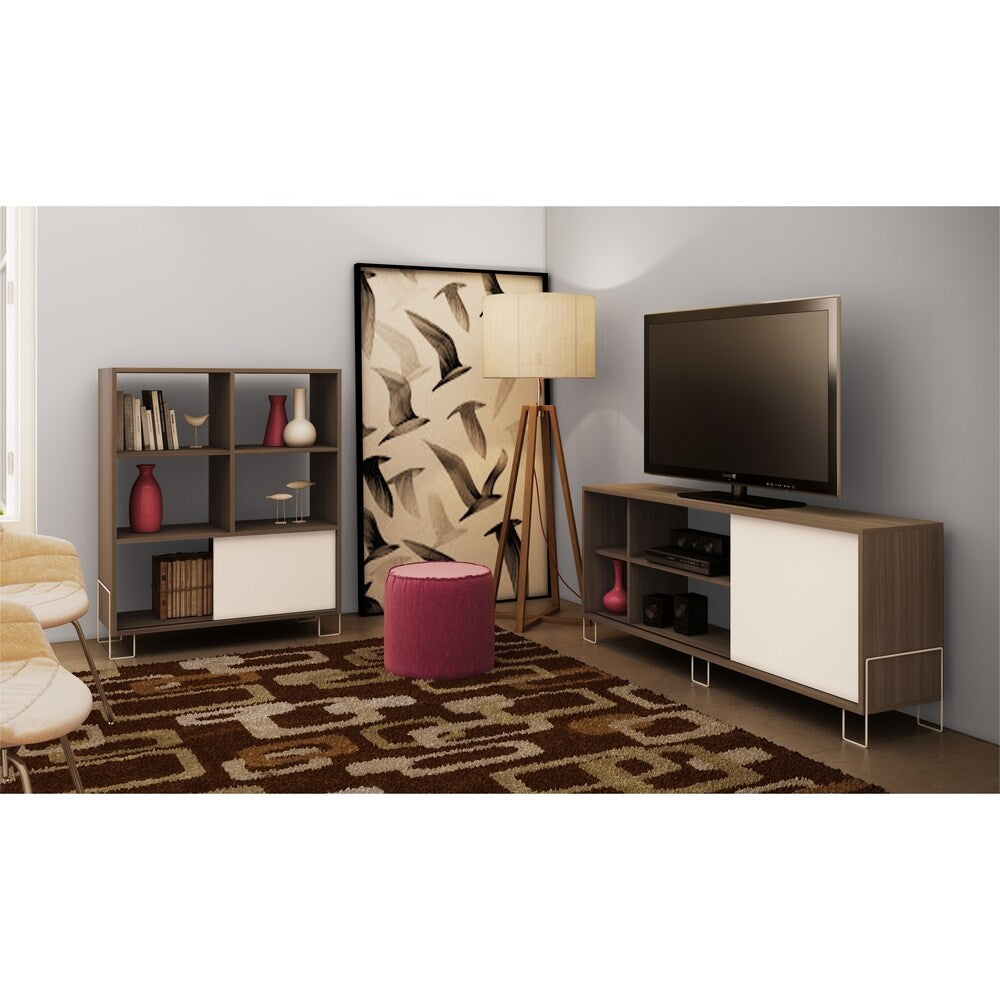Manhattan Comfort Nacka 4-shelf TV Stand with Sliding Door