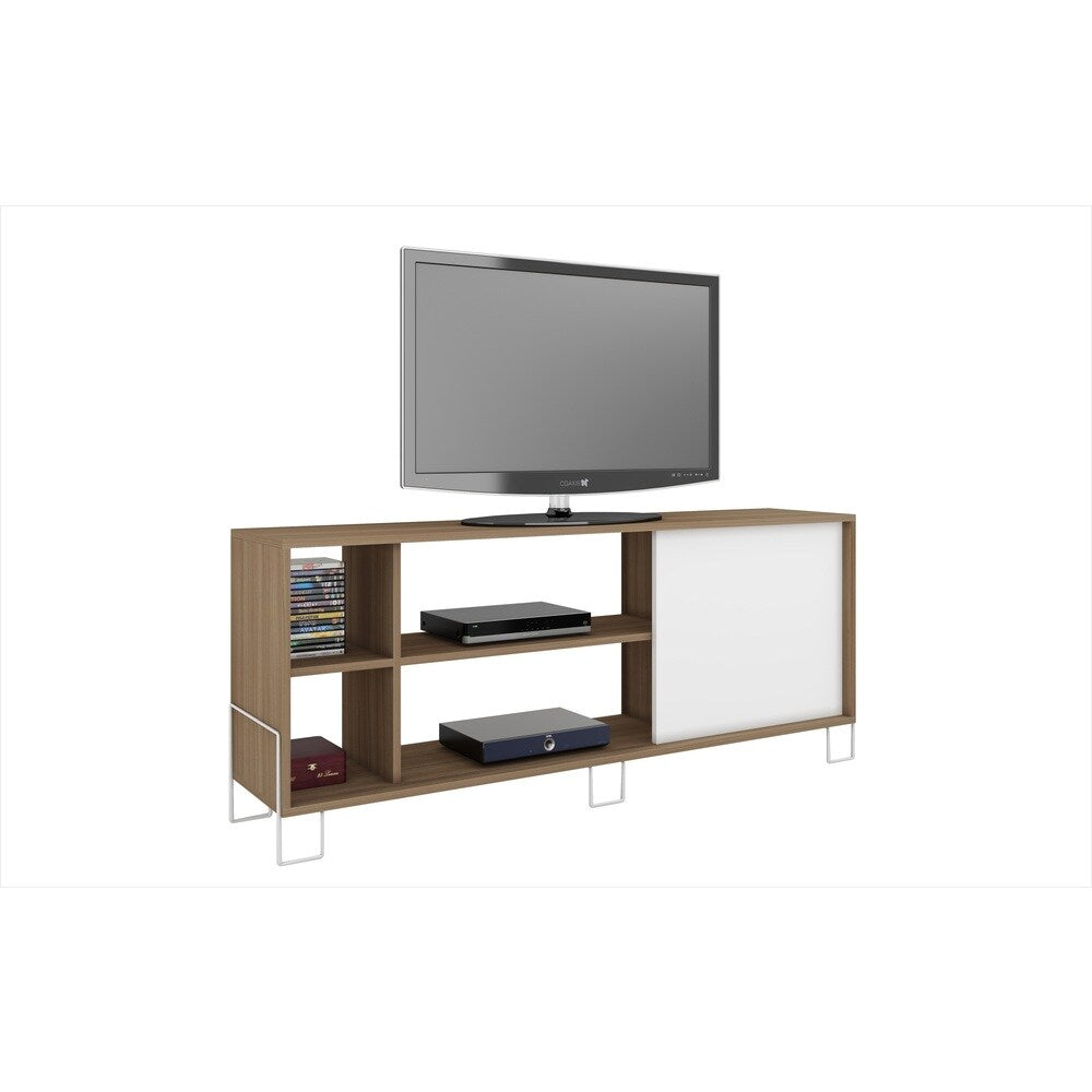 Manhattan Comfort Nacka 4-shelf TV Stand with Sliding Door