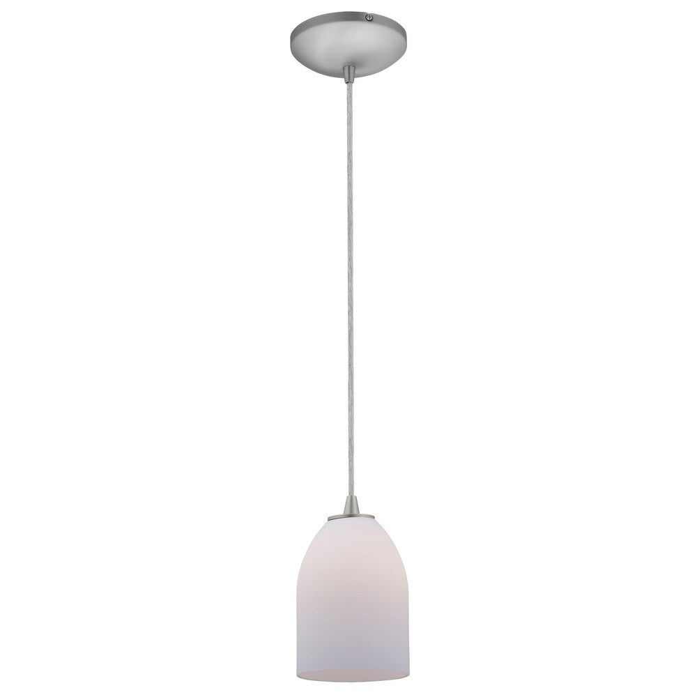 Access Lighting Bordeaux Steel LED Cord Pendant, Opal Shade