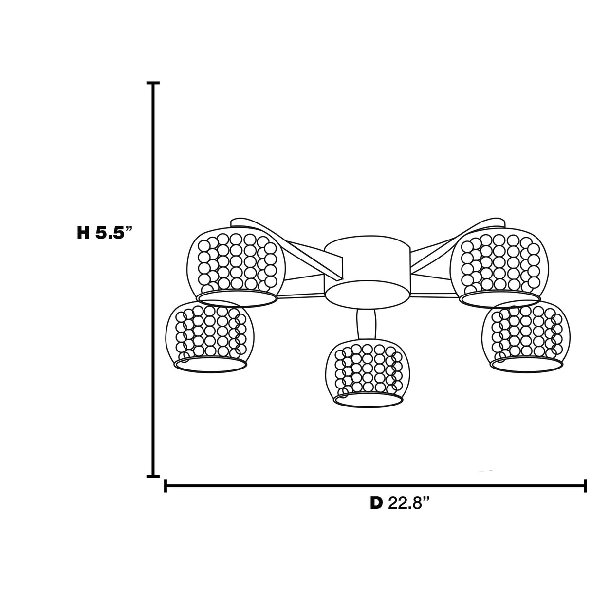 Access Lighting Glam 5-light Flush Mount