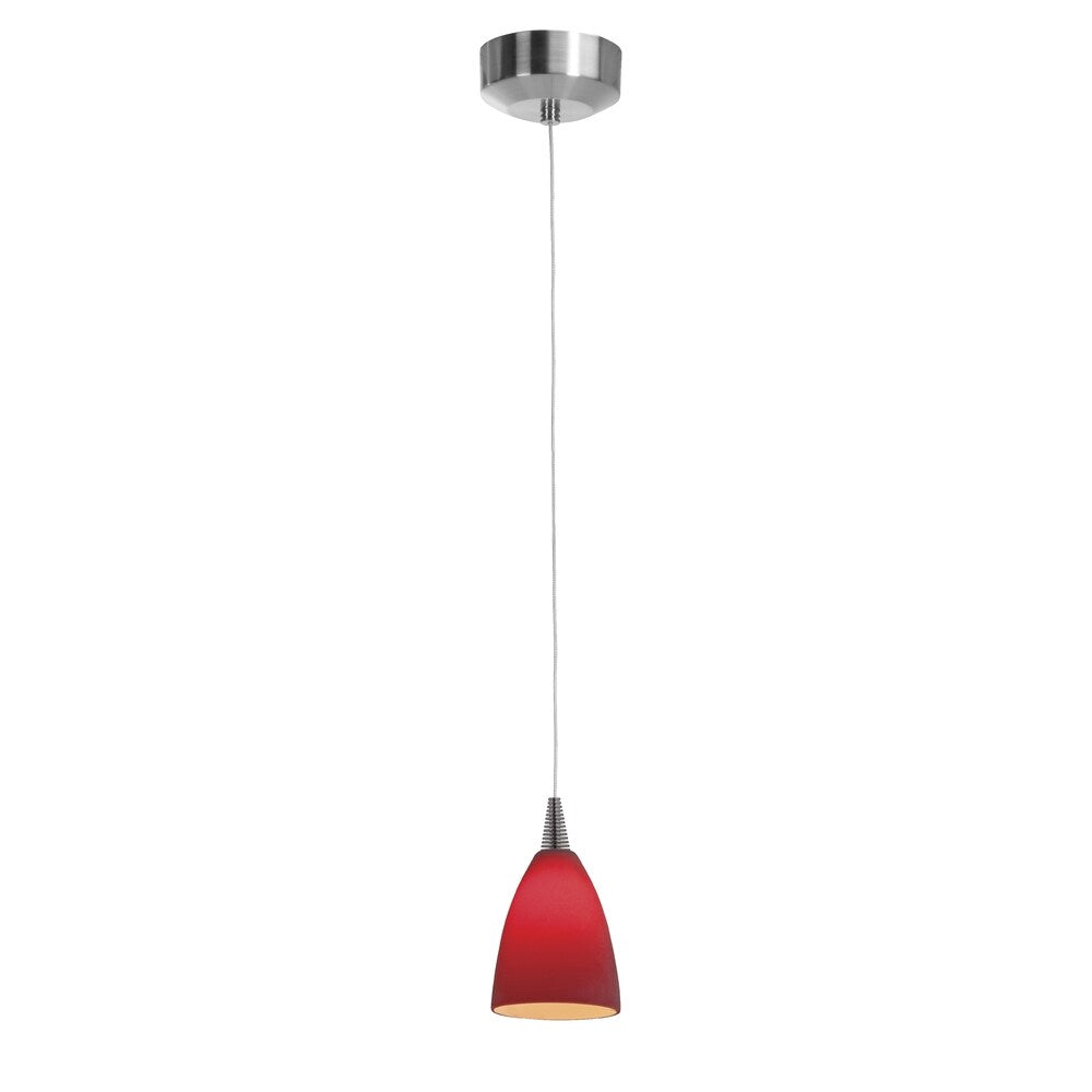 Access Lighting Tungsten LED Mania Glass Steel Pendant, Red