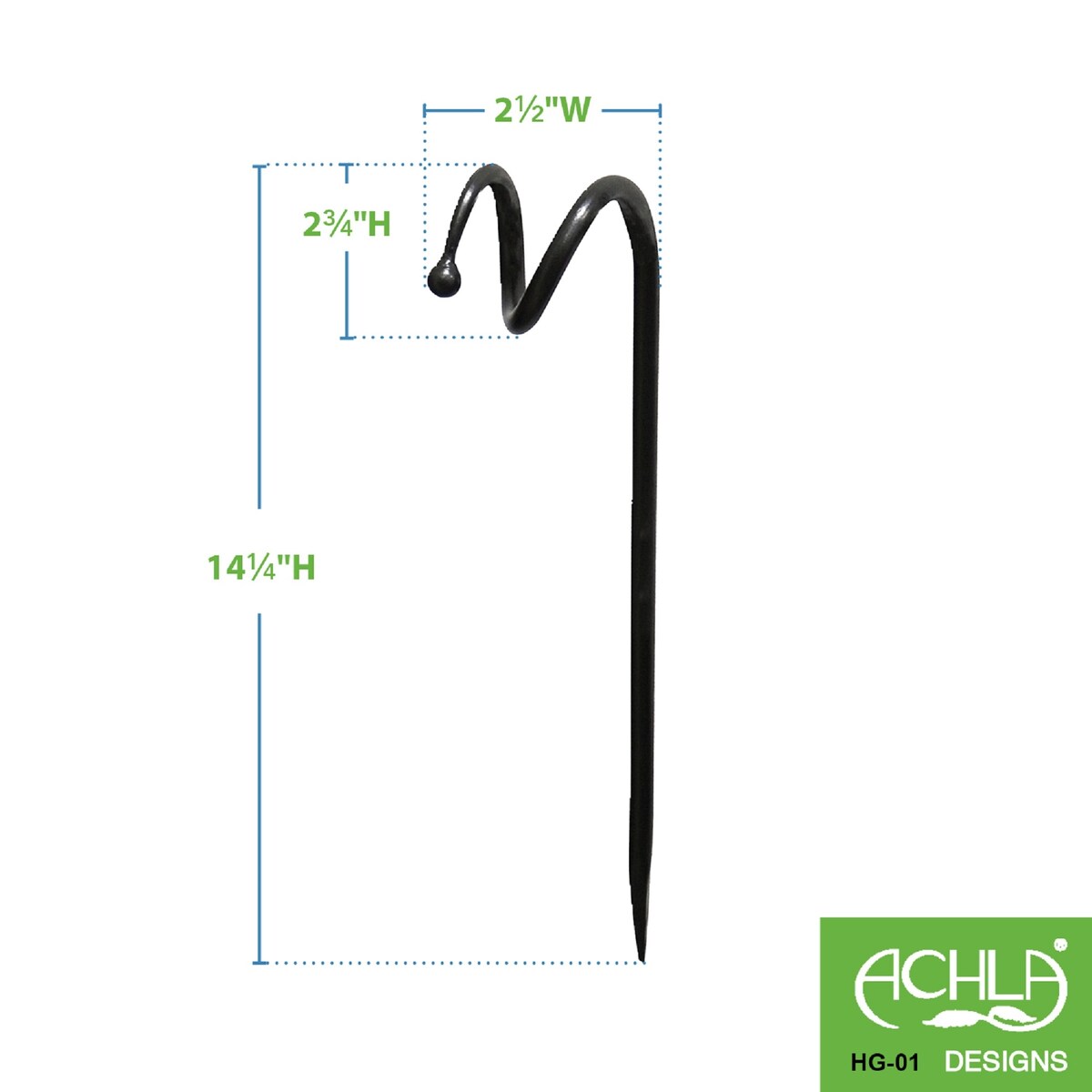 Achla Designs 14" H Graphite Wrought Iron Hose Guard w/Ball End Design (Set of 6), Hose Guide - 14"H