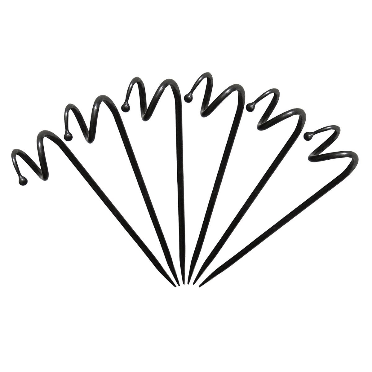 Achla Designs 14" H Graphite Wrought Iron Hose Guard w/Ball End Design (Set of 6), Hose Guide - 14"H