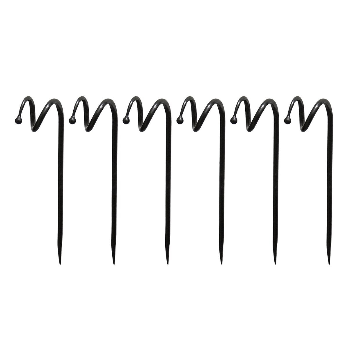 Achla Designs 14" H Graphite Wrought Iron Hose Guard w/Ball End Design (Set of 6), Hose Guide - 14"H