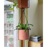 Achla Designs 22.5"H Black Wrought Iron Indoor Outdoor Vera Hanging Planter w/Cylindrical Galvanized Steel Pot