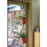 Achla Designs 22.5"H Black Wrought Iron Indoor Outdoor Vera Hanging Planter w/Cylindrical Galvanized Steel Pot