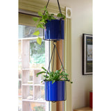 Achla Designs 22.5"H Black Wrought Iron Indoor Outdoor Vera Hanging Planter w/Cylindrical Galvanized Steel Pot