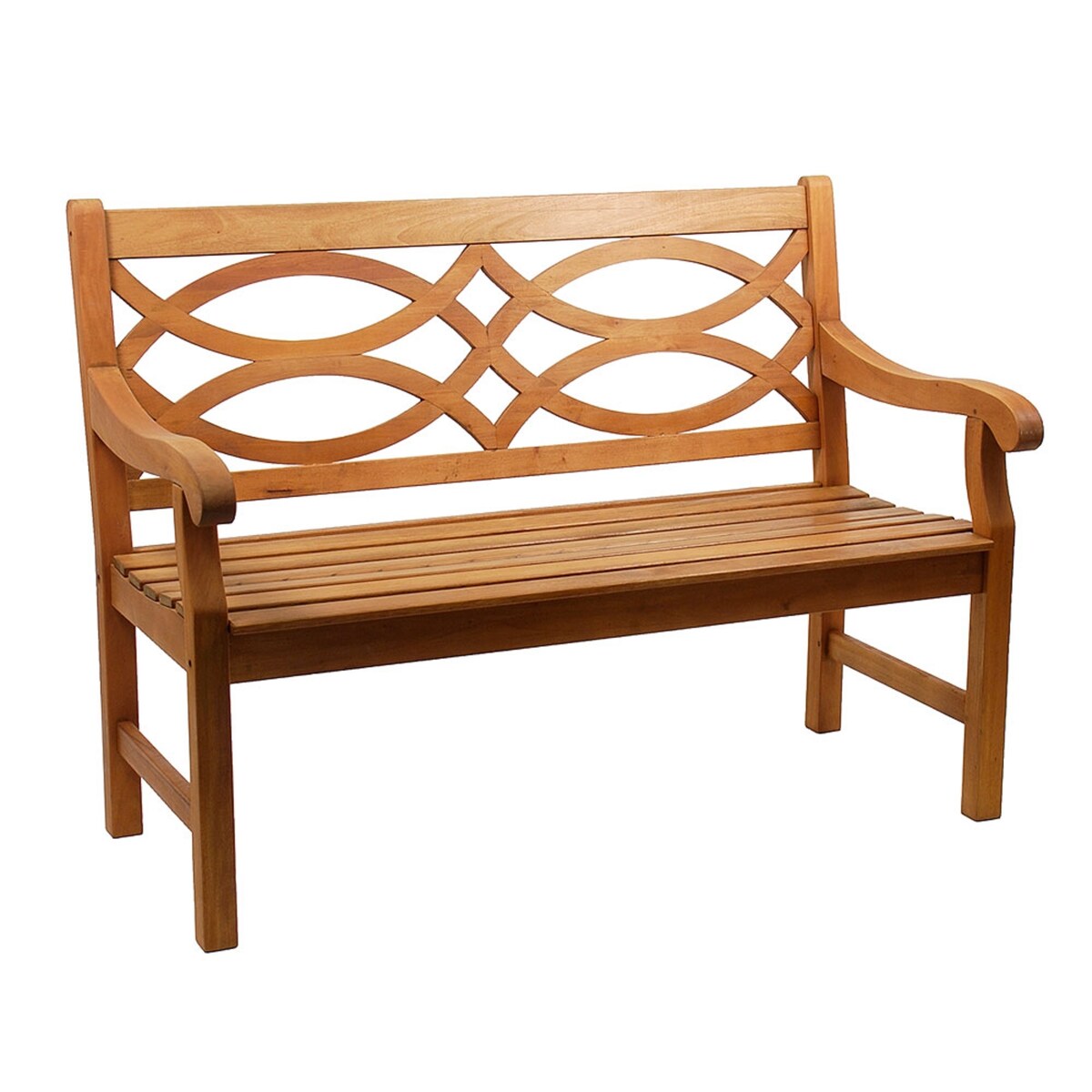 Achla Designs 3.9FT Natural Oil Finish Wooden Indoor/Outdoor Hennell Bench, Home Patio Garden Deck Seating