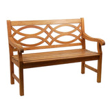 Achla Designs 3.9FT Natural Oil Finish Wooden Indoor/Outdoor Hennell Bench, Home Patio Garden Deck Seating