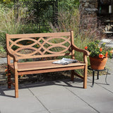 Achla Designs 3.9FT Natural Oil Finish Wooden Indoor/Outdoor Hennell Bench, Home Patio Garden Deck Seating