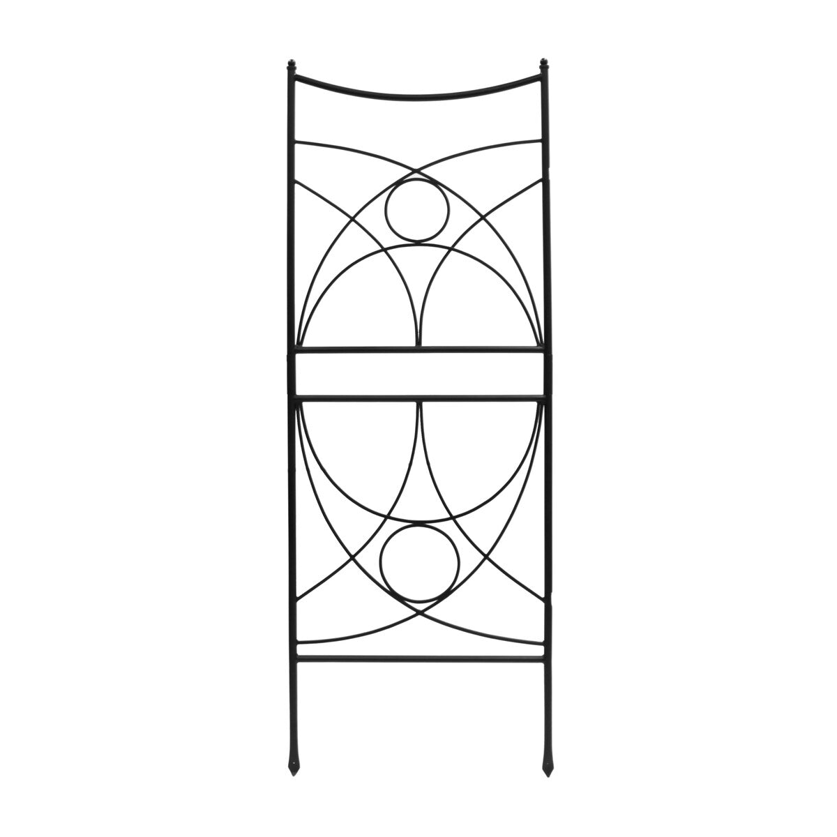 Achla Designs 86.25"H Black Powdercoated Wrought Iron Outdoor Garden Aurora Trellis