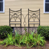 Achla Designs 86.25"H Black Powdercoated Wrought Iron Outdoor Garden Aurora Trellis