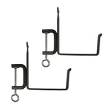 Achla Designs Pair of Clamp-On Flower Box Brackets, 6 Inch Wide, Black Powder Coat Finish