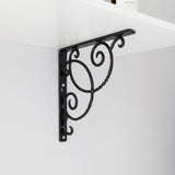 Achla Designs Scroll Shelf Bracket, 10 Inch Diameter, Black Powder Coat Finish