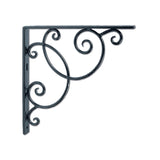 Achla Designs Scroll Shelf Bracket, 10 Inch Diameter, Black Powder Coat Finish