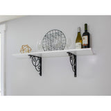 Achla Designs Scroll Shelf Bracket, 10 Inch Diameter, Black Powder Coat Finish