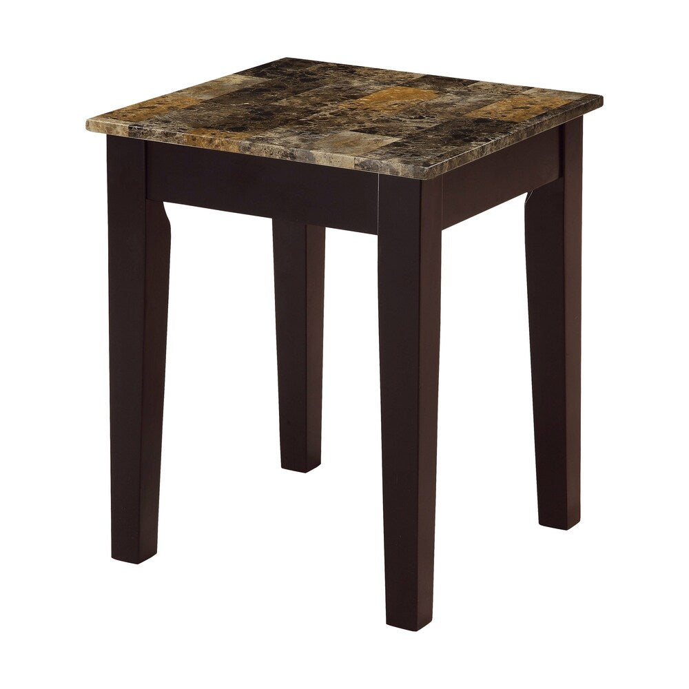 Acme Celestial Faux Marble End Table in Cherry