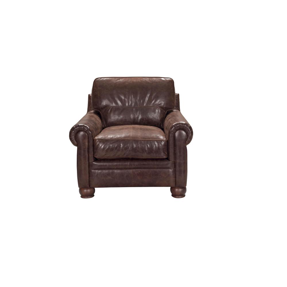 Acme Furniture Columbus Vintage Espresso Top Grain Italian-made Leather Chair