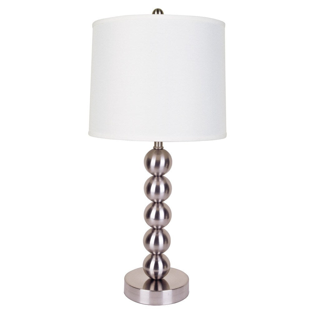 Acme Furniture White Shade and Chrome Base Table Lamp (Set of 2)