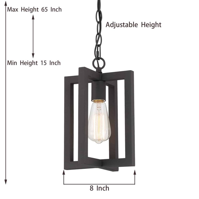 Modern Farmhouse 1-light Geometric Kitchen Island Pendant Lighting - 8 in. D