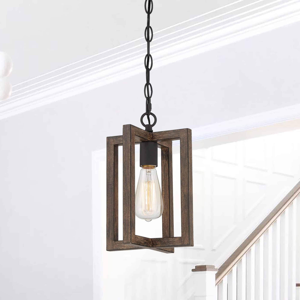 Modern Farmhouse 1-light Geometric Kitchen Island Pendant Lighting - 8 in. D