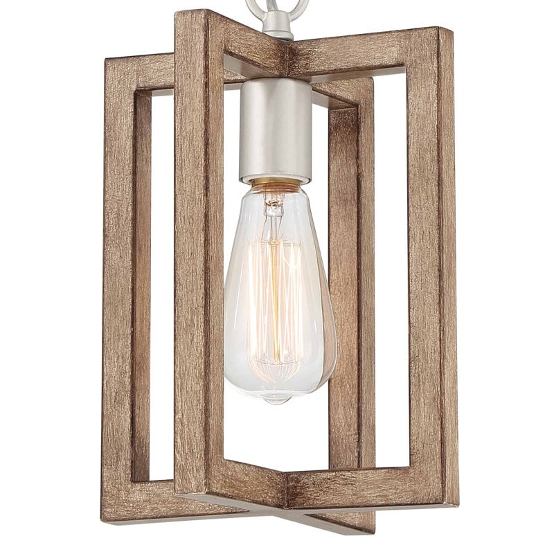 Modern Farmhouse 1-light Geometric Kitchen Island Pendant Lighting - 8 in. D