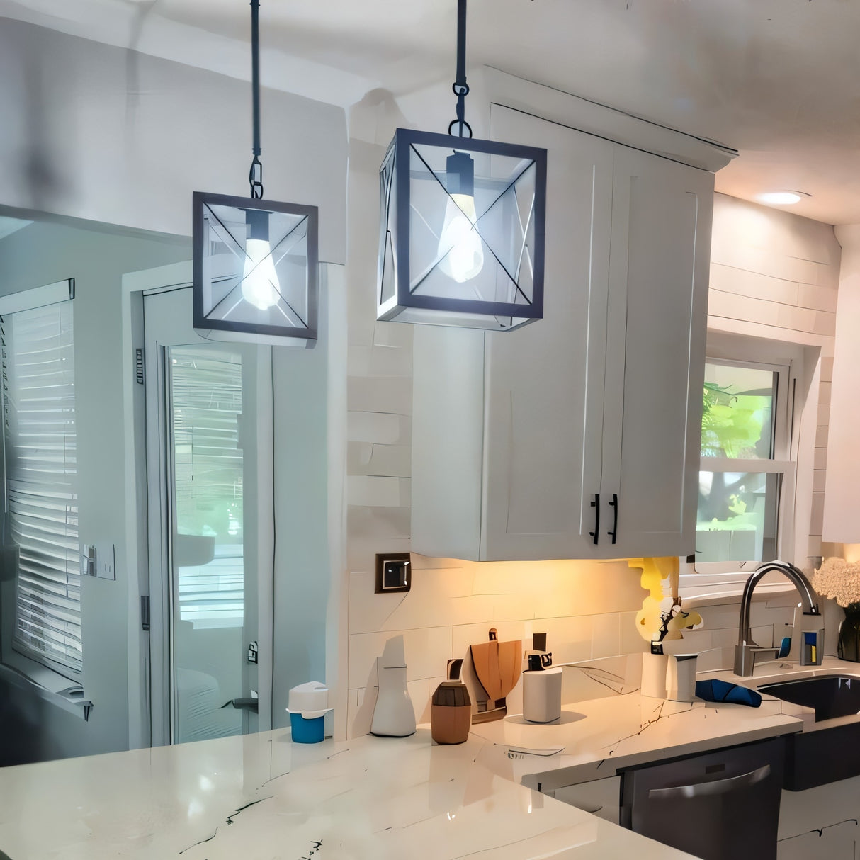 Kiro 1-light Modern Farmhouse Rectangle Pendant Light with UL Certified - N/A