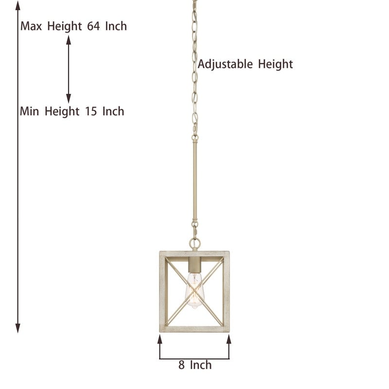 Kiro 1-light Modern Farmhouse Rectangle Pendant Light with UL Certified - N/A