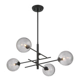 Acroma 4-Light SputnikB Black Modern Chandelier-UL - N/A