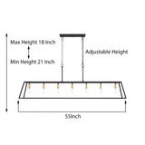 55In Farmhouse Black/ Gold 7-light Linear Dining Chandelier with UL Certified - 55 inches
