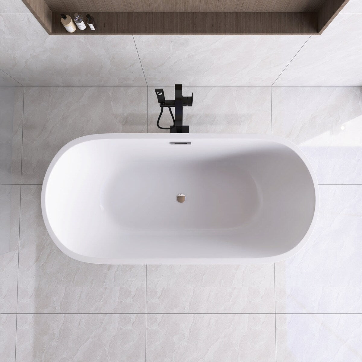 Acrylic Freestanding Flatbottom Soaking Bathtub