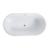 60"/63"/67" Acrylic Freestanding Soaking Bathtub in White with Drain