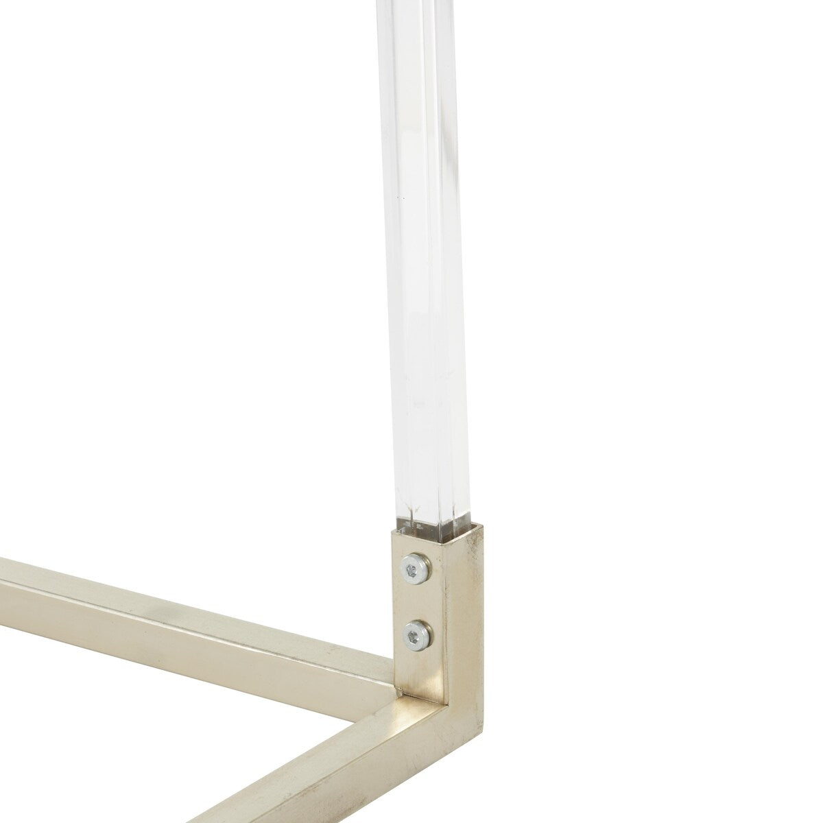 Acrylic Plastic or Metal with Glass Top and Acrylic Legs or Silver Frame Support Coffee Table- Gold or Clear - Roche River Decor