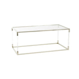 Acrylic Plastic or Metal with Glass Top and Acrylic Legs or Silver Frame Support Coffee Table- Gold or Clear - Roche River Decor