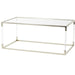 Acrylic Plastic or Metal with Glass Top and Acrylic Legs or Silver Frame Support Coffee Table- Gold or Clear - Roche River Decor