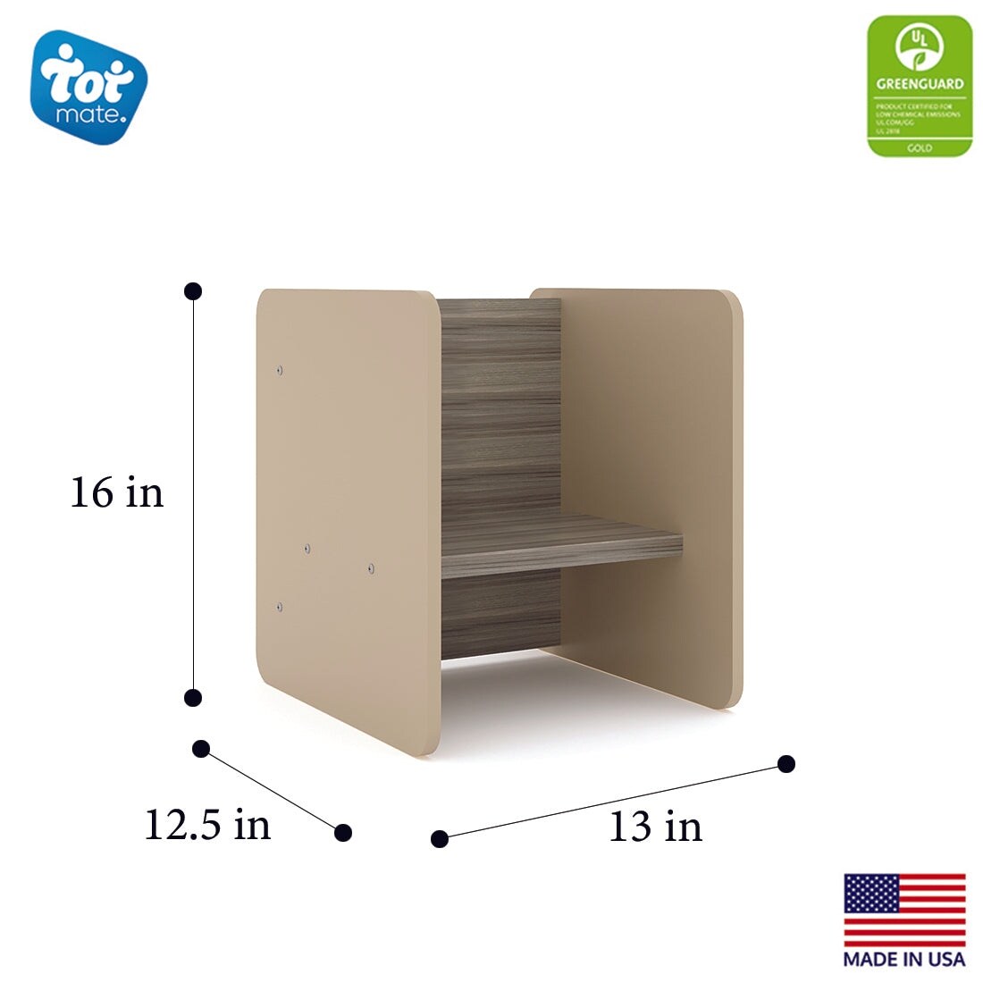 Tot Mate Laminate Activity Cube - 13" x 14" x 15", Set of 2, Assembled